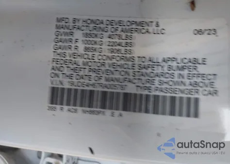 2024 Acura Integra A-Spec Technology z USA, uszkodzony, nr VIN 19UDE4H67RA005787